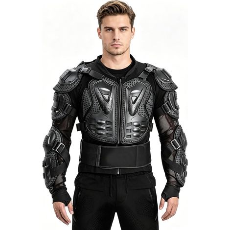 Veste de Protection Moto Pro, Gilet de Protection Moto avec Protection Dorsale Moto, Blouson Moto Respirant pour Homme et Femme, Scooter VTT Enduro (1/5)