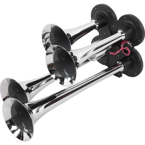 Trompe de camion 12V/24V 4 pavillons 150dB Ultra Puissant pour Train, Poids Lourd, Voiture, Van, Pickup, Bateau (1/5)