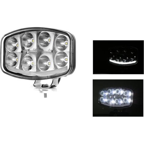 Nouveau phare LED puissant 64 W, lampe halogène avec trois fonctions, effet néon, 12–24 V, lumière blanche 6500 lm