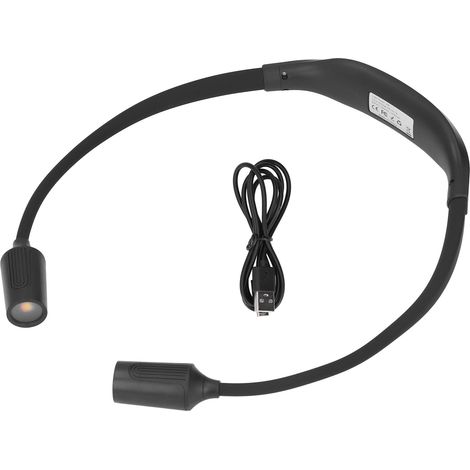 Wiederaufladbare LED-Nackenleselampe mit USB-C-Anschluss, 4 LEDs, 3 Lichtquellen, ideal zum Joggen und Campen bei Nacht. (1/5)