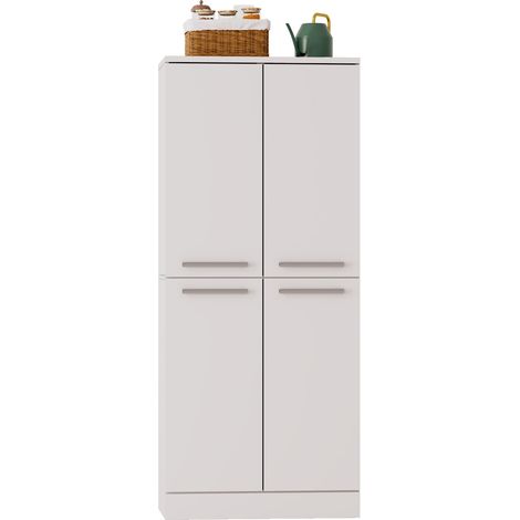 Columna de cocina blanca brillante de MDF, 4 puertas, 76x42x180 cm, MODENUIT (1/5)