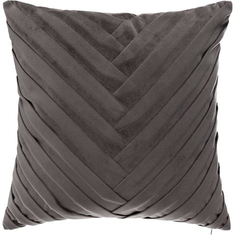 Coussin déhoussable Velours tressé Gris foncé 40 x 40 cm - Atmosphera (1/10)