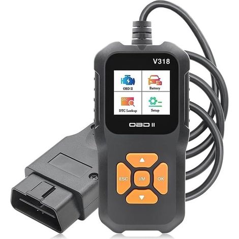 Escáner para automóviles，Lector de códigos OBD2 V318，Probador de automóviles，Herramienta de diagnóstico，Lectura de información del vehículo (1/5)