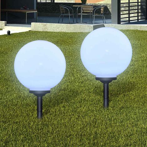 vidaXL Lampione Solare a LED da Giardino 2 pz 30 cm con Picchetto (1/5)