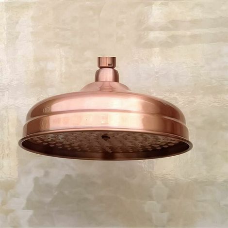 Pommeau De Douche En Cuivre, 20cm (8 Pouces) De Diamètre, Pommeau De Douche Fixe Haute Pression Avec Pommeau De Douche À Angle Réglable Pommeau De Douche Pluie Or (1/5)