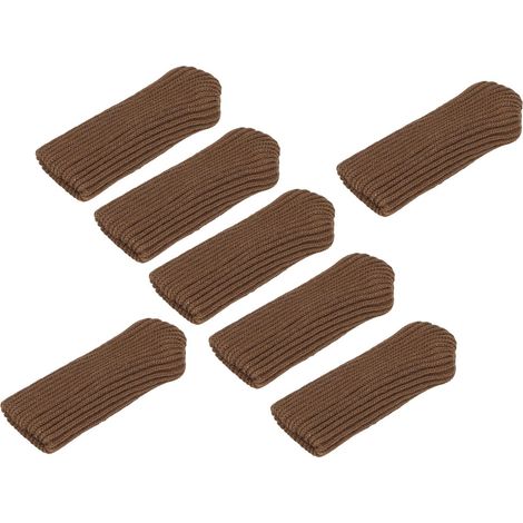 Lot de 20 chaussettes pour pieds de chaise, table et meuble, double couche tricotée épaisse, antidérapantes, silencieuses, anti-usure, couleur café épais (1/5)