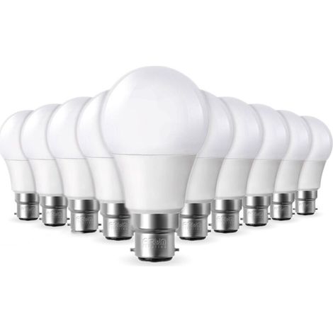 10er-Pack LED-Lampen B22, 11 W (entspricht 75 W), warmweiß 2700 K, Energieeffizienzklasse A++, B22-Fassung, ideal für Wohnzimmer, Schlafzimmer und Küche