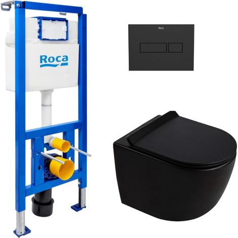 WC-Set Vorwandelement + Wand-WC spülrandlos Ceramia PixL mit SoftClose-Sitz + Platte (ROCEPXBMT02-IN)