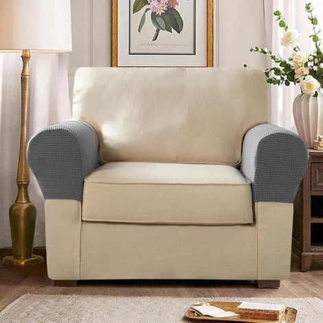 Housse Pour Accoudoir De Canapé - Extensible - Polyester - Universelle Pour Accoudoirs Carrés Courbes Et Angulaires - Lot De 4 (1/5)