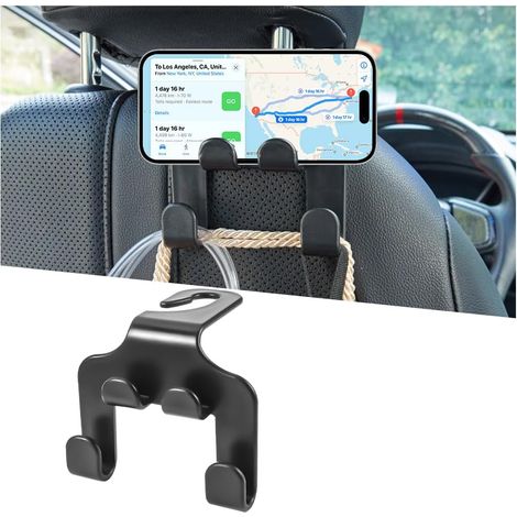 Gancio per poggiatesta del sedile dell'auto, gancio portaoggetti multifunzionale 4 in 1 per borsa, borsa o cappotto, gancio salvaspazio per il sedile posteriore, universale per SUV, camion e berlina
