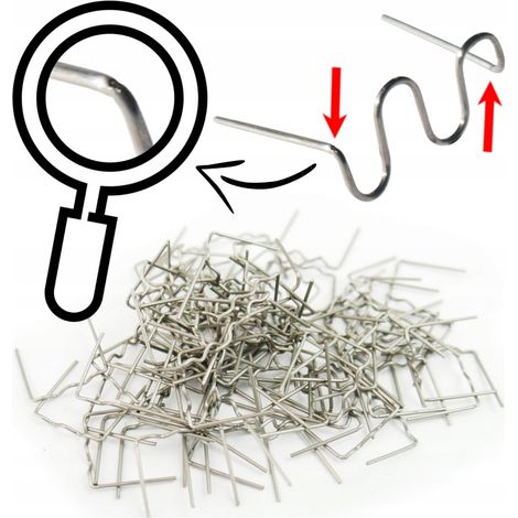 Heftklammern für Kunststoff RS26C, 100 Stück, flach, kleine Welle, 0,6 mm Schnitt