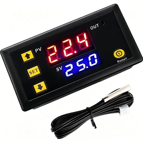 1 Pièces Thermostat numérique 12V 20A, W3230 Contrôleur de Température, contrôleur de température numérique DC, avec sonde de capteur NTC 10K (1/5)