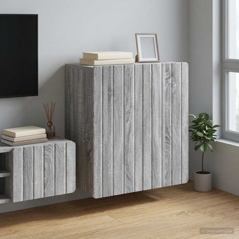 vidaXL Armoire Murale Sonoma gris 59 x 31 x 64 cm Bois d'ingénierie (1/5)