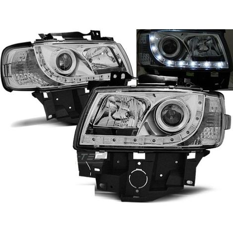 Paire de feux phares VW T4 Bus 96-03 Daylight led chrome-27362064 (1/2)