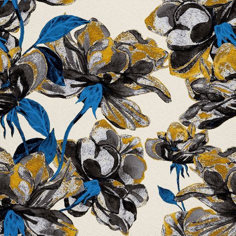Telas decorativas para exteriores Oxford - motivo de flores pintadas 4 I DX163 (1/5)
