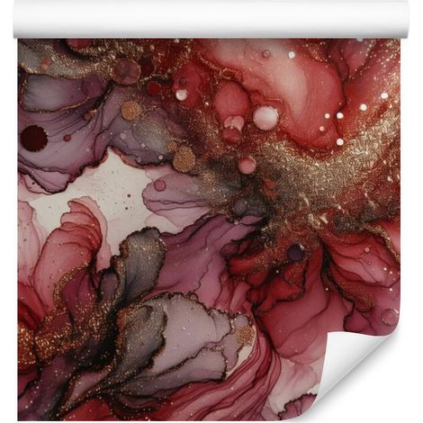 Papier peint rouge encre et bordeaux pour salon et chambre 50x1000 cm (1/5)