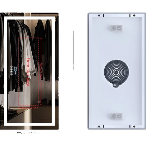Miroir de Salle de Bain, Haut-Parleur Bluetooth, Fonction Anti-Buée, 1200x600mm (1/2)