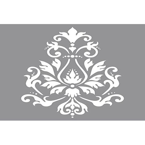 Rayher Stencil per pareti, motivo broccato, stampo per pittura, shabby chic, vintage, decorazione murale, 30,5 x 30,5 cm, 1 pz.