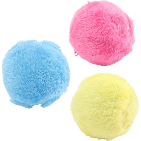 Jouet interactif pour chat chien boule roulante automatique nettoyage sol avec housse peluche (1/5)