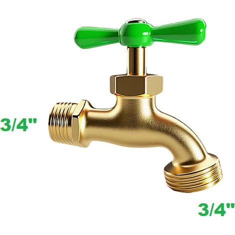 Feyfunns Robinet 3/4 pouce en alliage de zinc plaqué cuivre, inox électroplaqué, mitigeur monocommande, installation vissée, robinet extérieur résistant, vert (1/4)