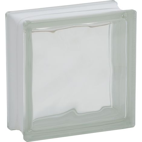 Vetro mattone ondulato chiaro Lung. 19 Larg. 19 Alt. 8 cm