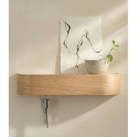 Porte Clef Mural Toke Design Minimaliste d Accroche Clef Mural de Berlin Porte Clé Mural Moderne avec Étagère en Bois Rangement Clef comme Meuble de (1/4)