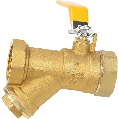Y-förmiges Messing-Filterkugelventil, 1" BSP DN25 Innengewinde, für Wasser, Gas und Öl (1/5)