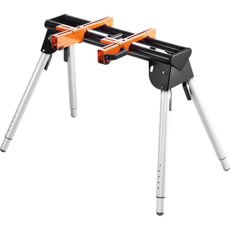 Support pour Scie à Onglet Universel Capacité de Charge 149,5 kg, Piètement pour Scie Pliable en Acier, Hauteur Réglable 739-835 mm, avec Supports de Montage Monobloc, Portable et Compact (1/5)