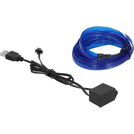 Bande lumineuse LED flexible USB de 3 mètres (9,8 pieds) pour éclairage d'ambiance intérieur de voiture, lampe décorative. (1/5)