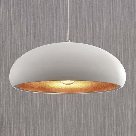 [GEBRAUCHT] B-Ware Lindby Pendelleuchte Hängeleuchte Gerwina LED Lampe dimmbar weiß gold Ø40cm (1/2)