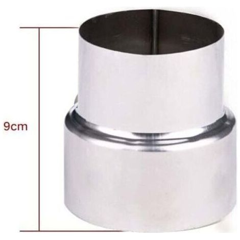 Réducteur de conduit de fumée en acier inoxydable, adaptateur de cheminée, tuyau de poêle, réduction en acier inoxydable, conduit de fumée, tuyau de poêle (90-80 mm) (1/4)