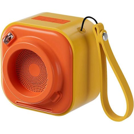 Retro-Bluetooth-Lautsprecher in Kameraform, tragbarer Mini-Subwoofer für den Außenbereich, gelb (1/5)