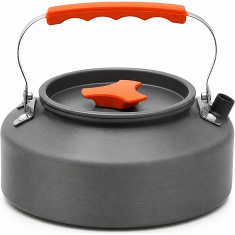 Bouilloire de camping portable 1,1 L pour café et thé orange (1/5)