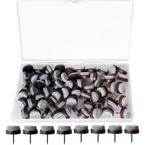 Lot de 60 Patins pour Meubles, 20 MM Patin Chaise à Clouer, Patins Glisseurs Rond Chaise Feutre pour Protection Pieds de Table Chaise Meuble Sol (1/5)