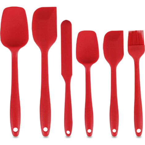 Spatule En Silicone - Résistante Jusqu'à 280 °C - Pour Cuisinière À Induction Et Poêles Antiadhésives - Lot De 2 (1/5)