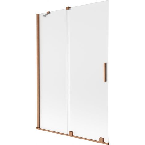 Mexen Velar mampara de ducha de 2 hojas correderas 120 x 150 cm, escarcha, cobre cepillado - 896-120-000-31-65 (1/2)