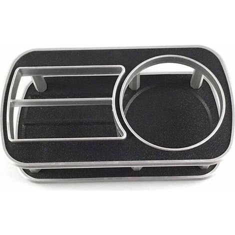 Porte-gobelet multifonctionnel pour voiture, support pour téléphone et bouteille, support de rangement et d'organisation pour gobelets de voiture en matériau ABS (noir)