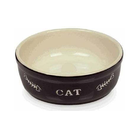 Nobby Katzenschale Cat 250 ml Ø 13,5 cm schwarz beige Standardnapf
