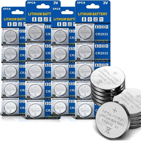 Batterie au Lithium Pile CR2032 - Blister de 20 Piles Piles CR2032 - Lithium 3V CR2032 (1/5)