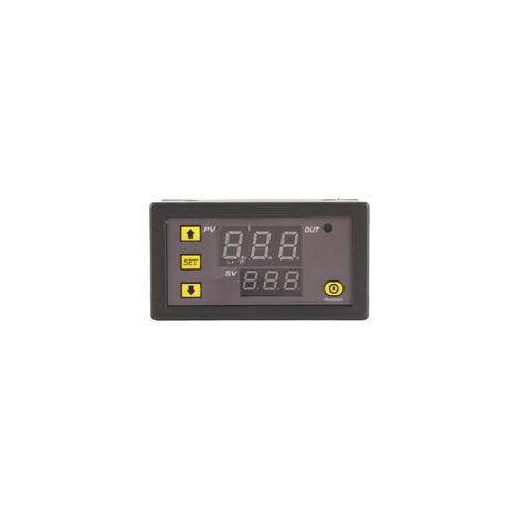 Controlador digital de temperatura LED con sensor integrado – Modelo W3230, fuente de alimentación de 12 V CC