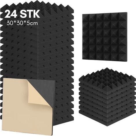 Lot De 24 Panneaux Acoustiques 30x30x5 Pouces En Mousse Acoustique D'Insonorisation De Studio mousse acoustiques (1/5)