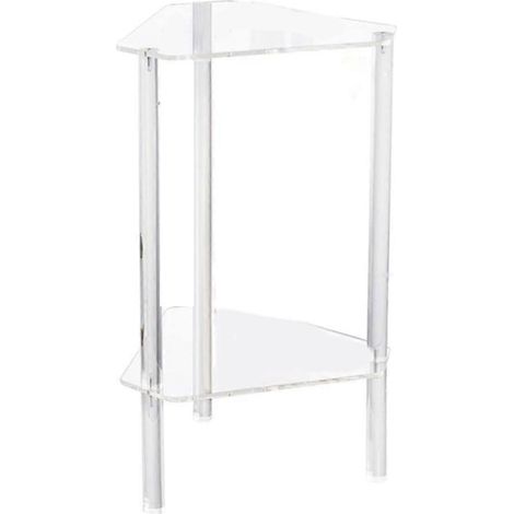 Table d'appoint en acrylique transparent, bureau transparent avec étagère de rangement, mobilier de salon
