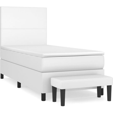 Maison Exclusive - Giroletto a Molle con Materasso Bianco 90x190 cm in Similpelle (1/5)