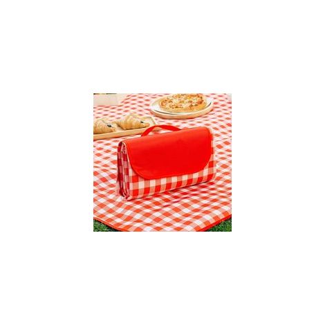 Coperta 2x2 m, grande telo da picnic, pieghevole, impermeabile e resistente all'usura, con imbottitura spessa, rossa - Crezuo