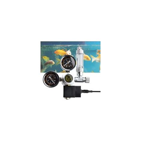 Régulateur de CO2 12 V avec double manomètre et clapet anti-retour, électrovanne réutilisable pour aquariums - Interface W21.8 (1/5)