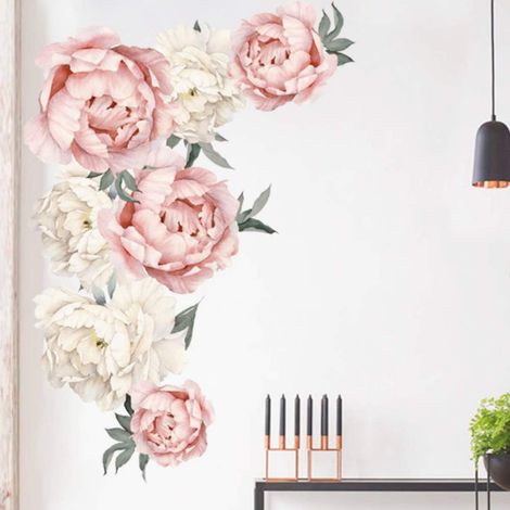 Des fleurs rétro murs collés sur fond ne sont pas décorés par colle (1/5)