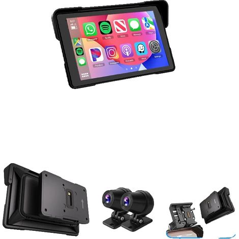 Radio DVR para motocicleta con navegación, CarPlay inalámbrico, resistente al agua, DVR para motocicleta BMW, ninguno (1/2)