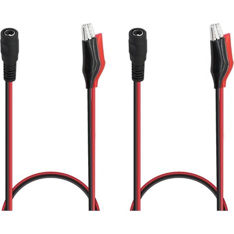 Lot de 2 câbles d'alimentation CC femelle vers pince crocodile 50 cm/19,7 pouces 2,1 mm x 5,5 mm Câble d'alimentation 12 V CC femelle vers pince crocodile (1/5)