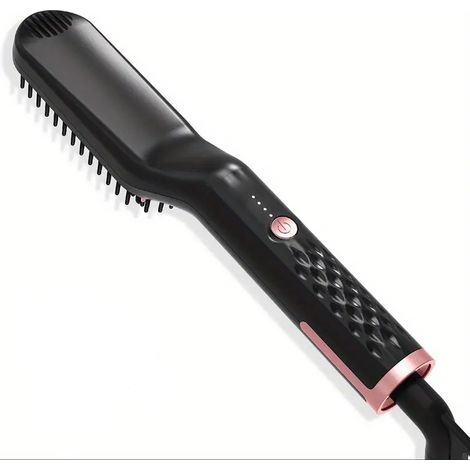 Lisseur à barbe pour hommes, brosse lissante électrique, peigne lisseur à barbe ionique chauffant rapide, brosse de coiffage portable pour hommes (1/5)