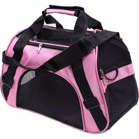 Sac Transport Chien Sac Transport Chat Voiture Sac Transport Animaux 52 x 27 x 32 Centimètres (Rose)